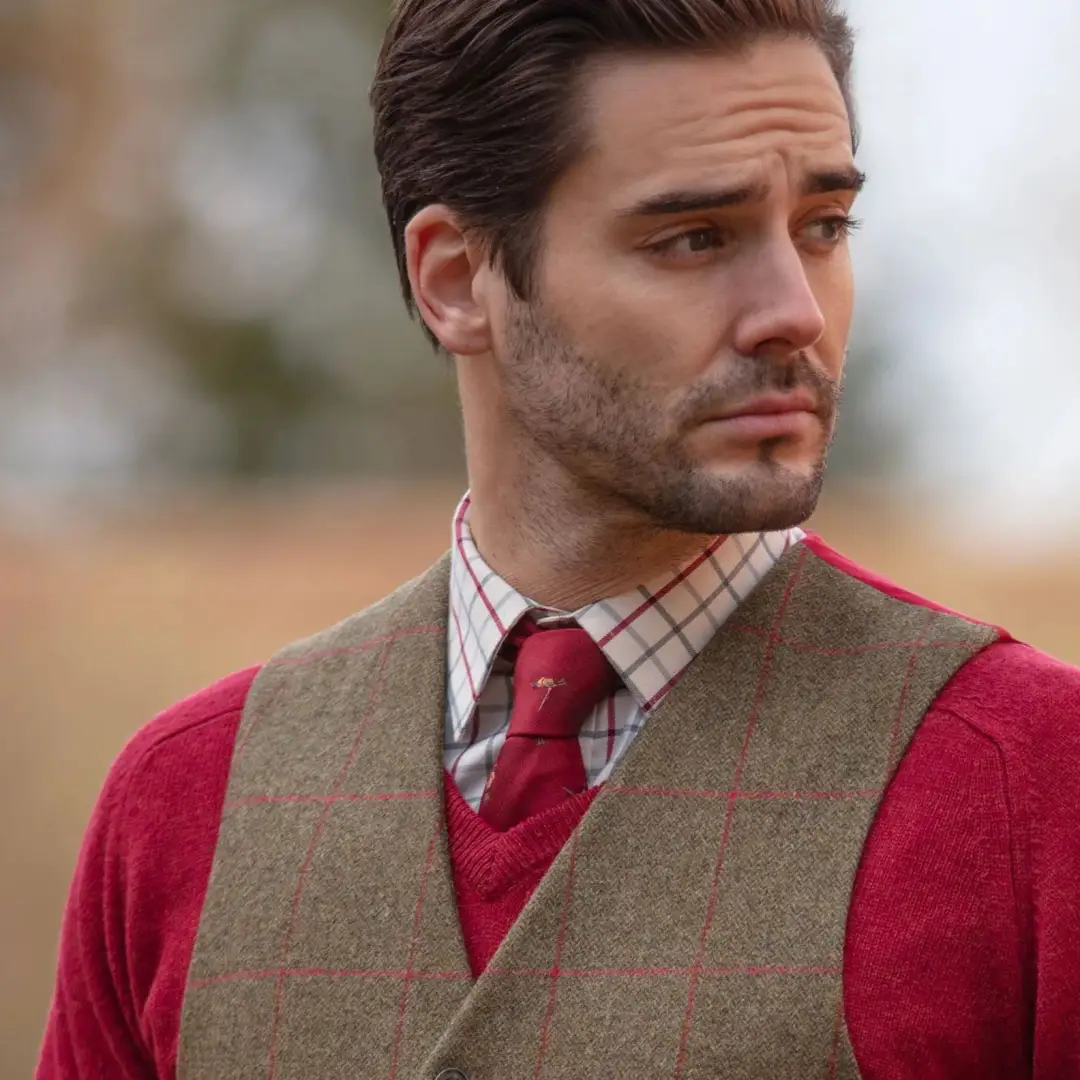 Alan Paine Combrook Men's Tweed Lined-Back Waistcoat - Image 4