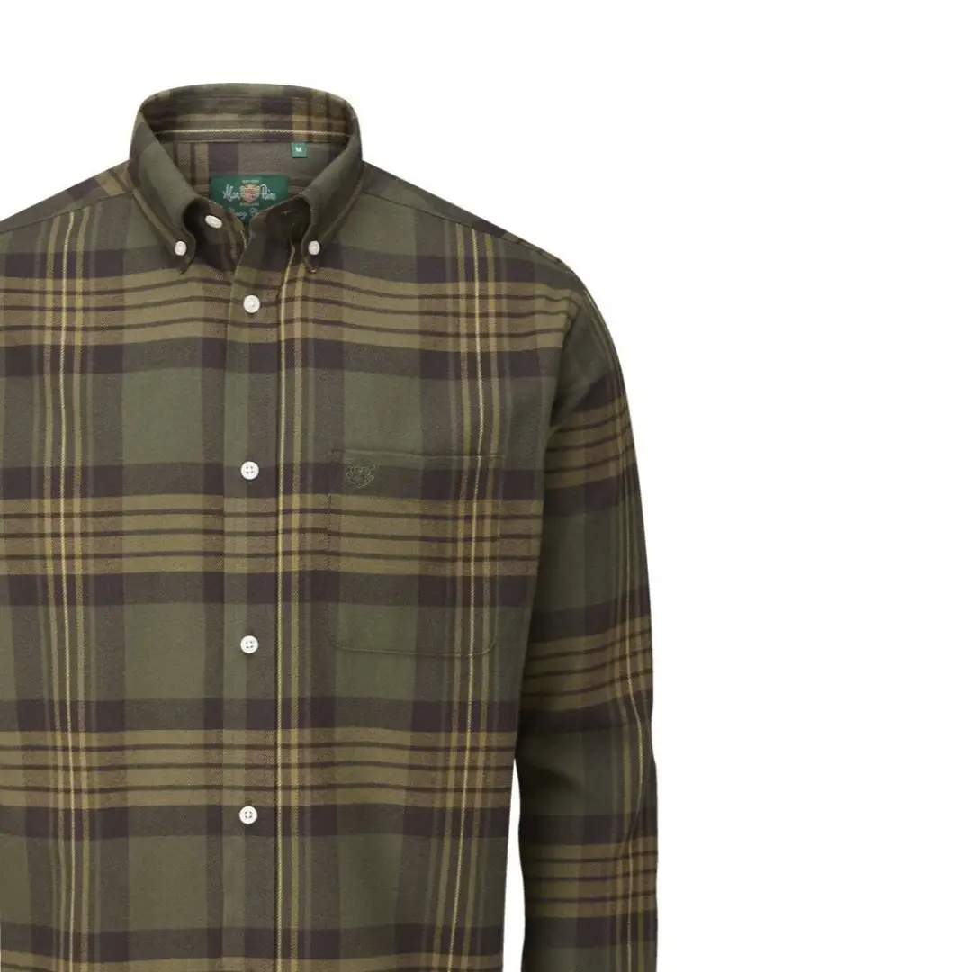 Alan Paine Ilkley Flannel Button Down Collar Shirt - Image 2