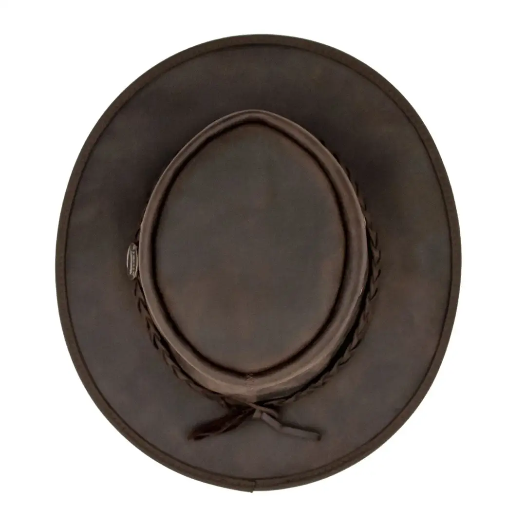 Barmah Bronco Foldaway Leather Hat - Image 2