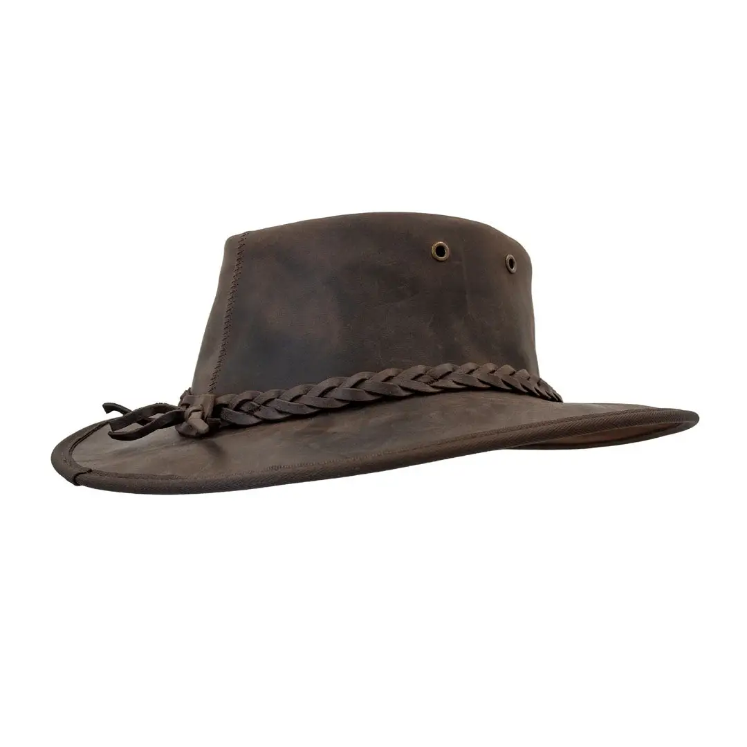 Barmah Bronco Foldaway Leather Hat - Image 3
