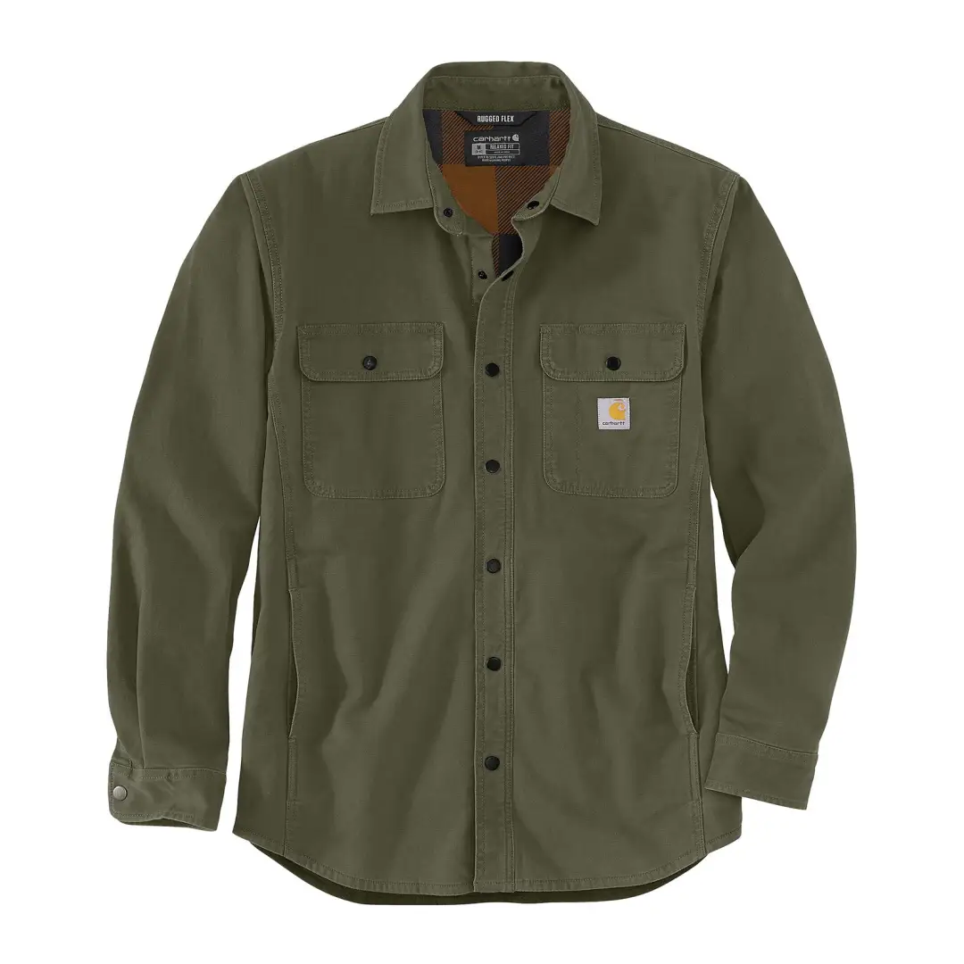 Carhartt Rugged Flex Relaxed Fit Canvas Fleece-Lined Shirt