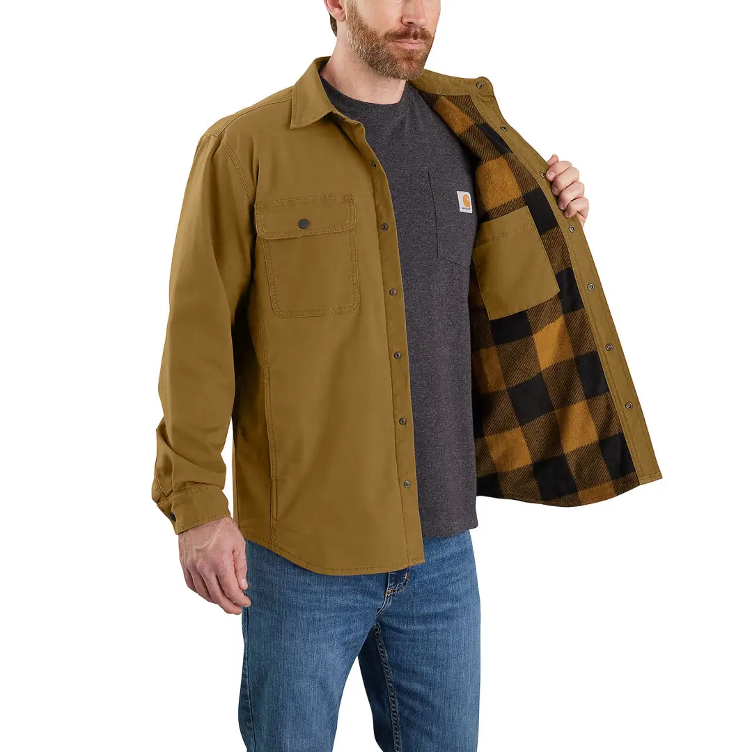 Carhartt Rugged Flex Relaxed Fit Canvas Fleece-Lined Shirt - Image 2