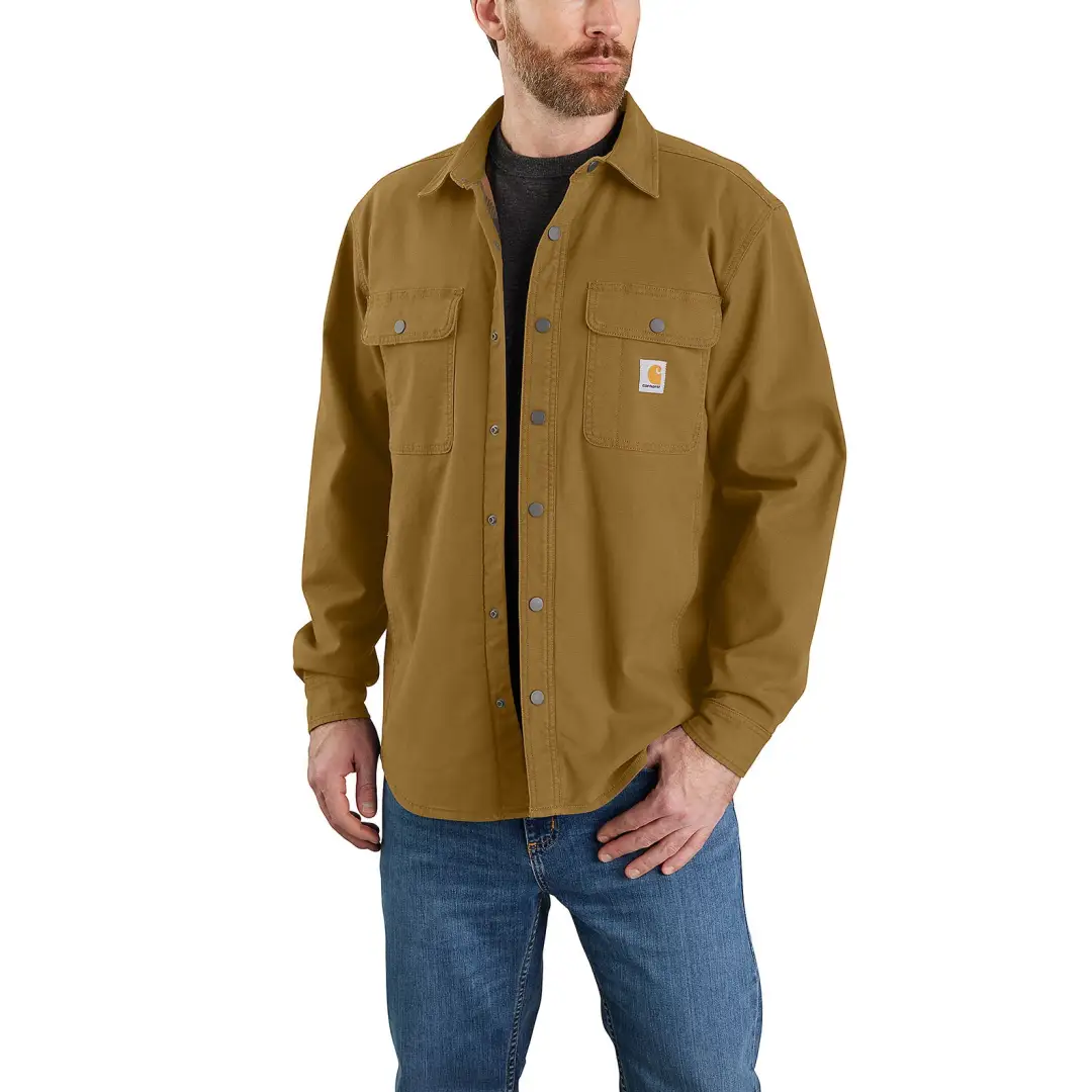 Carhartt Rugged Flex Relaxed Fit Canvas Fleece-Lined Shirt - Image 4