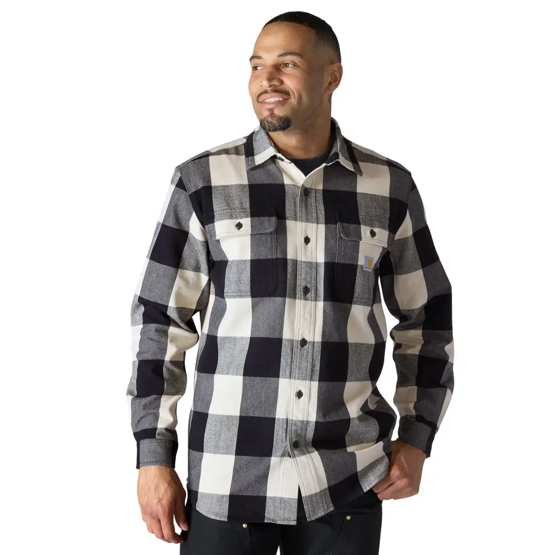 Carhartt Loose Fit Heavyweight Flannel Long-Sleeve Plaid Shirt - Image 2
