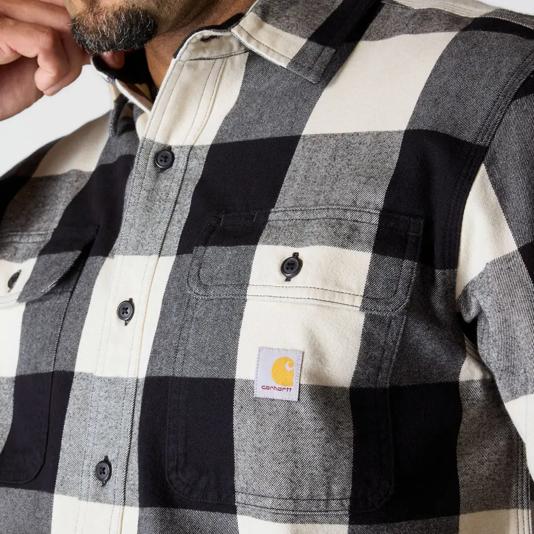 Carhartt Loose Fit Heavyweight Flannel Long-Sleeve Plaid Shirt - Image 3
