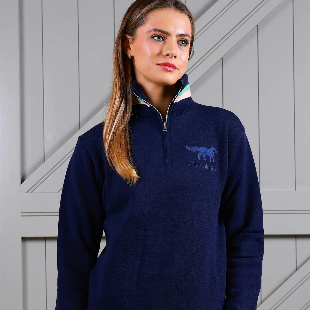 Cotswold Fox Knitted Quarter Zip - Image 3