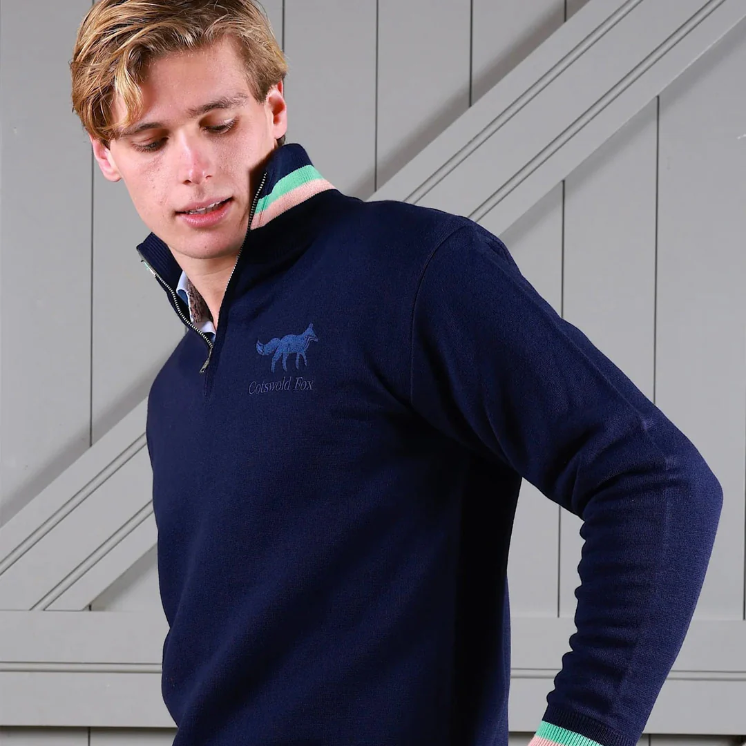 Cotswold Fox Knitted Quarter Zip - Image 4