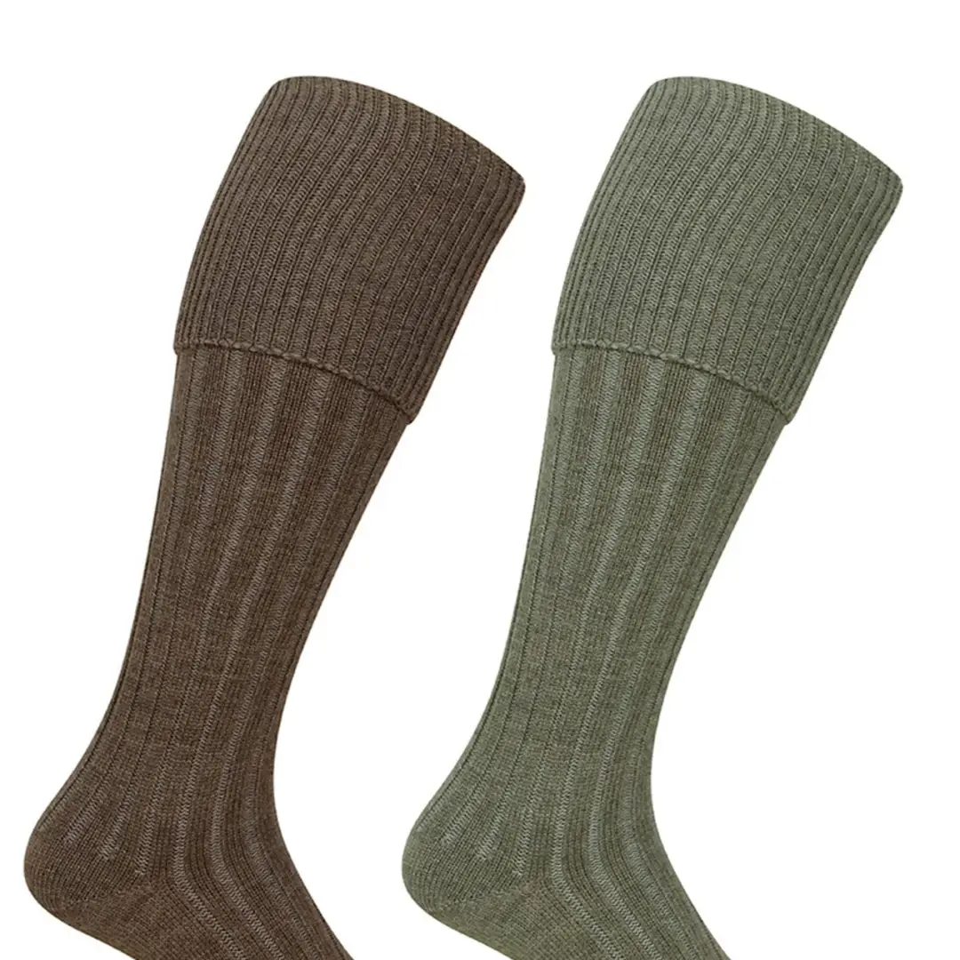 Hoggs of Fife 1902 Plain Turnover Top Shooting Socks (Twin Pack) - Image 2