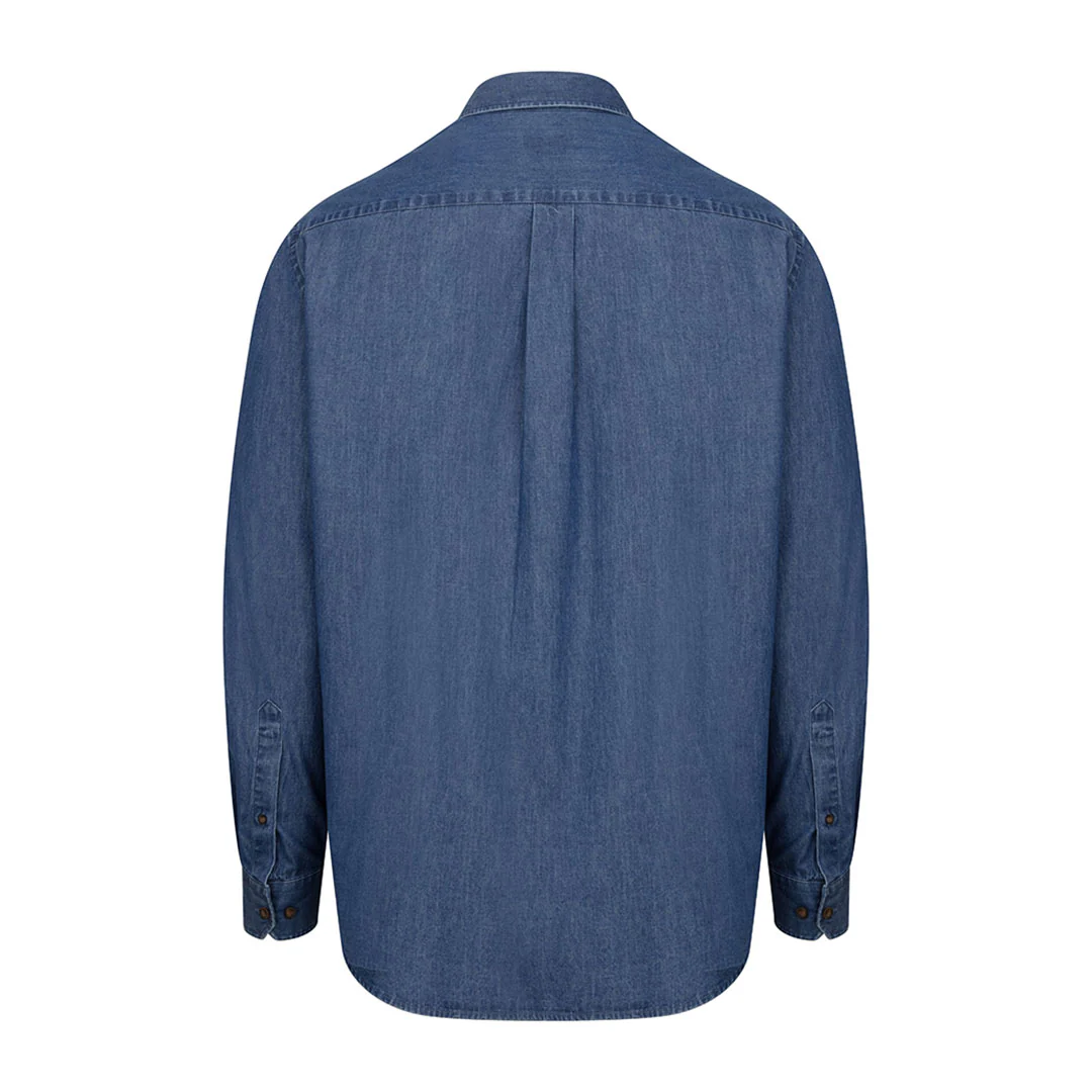 Hoggs Of Fife Archerfield Long Sleeved Denim Shirt - Image 3