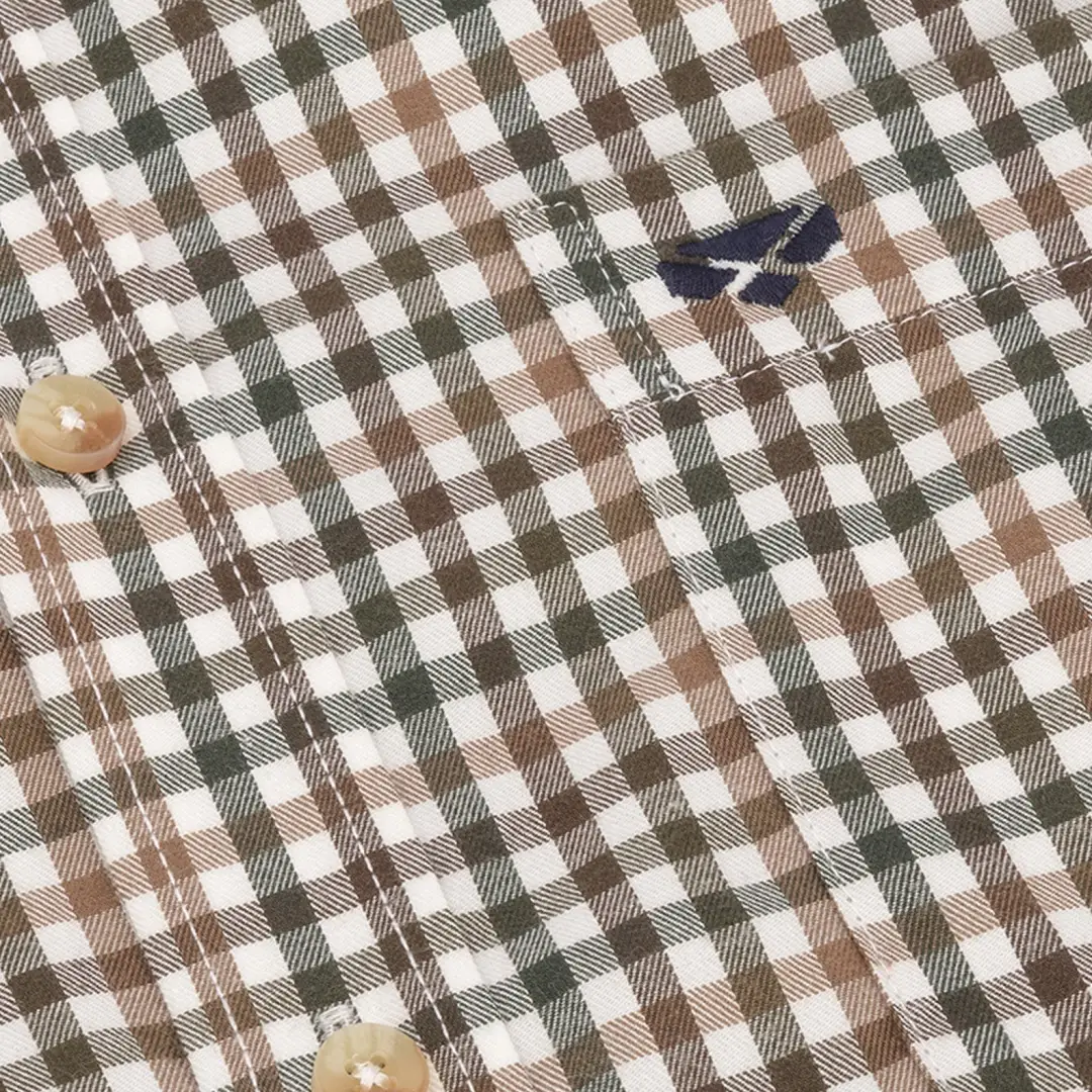 Hoggs of Fife Garvock Cotton Twill Herringbone Check Shirt - Image 2