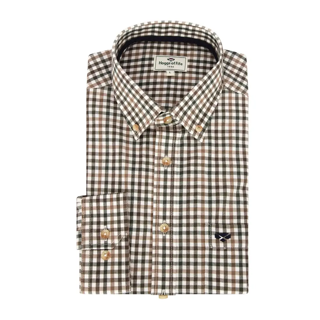 Hoggs of Fife Garvock Cotton Twill Herringbone Check Shirt - Image 4