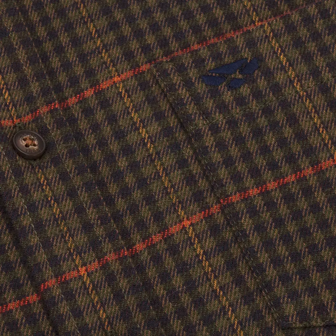 Hoggs of Fife Harris Cotton/Wool Twill Check Shirt - Image 3