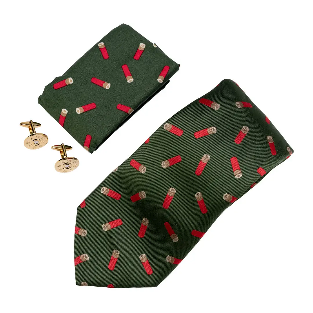Jack Pyke Cartridge Tie, Hanky & Cufflinks Set