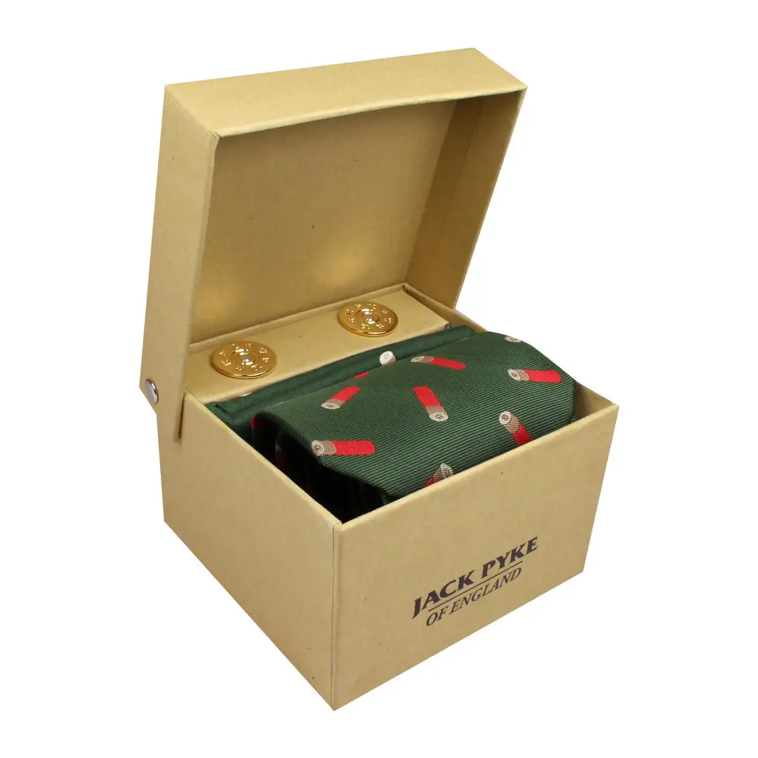 Jack Pyke Cartridge Tie, Hanky & Cufflinks Set - Image 3