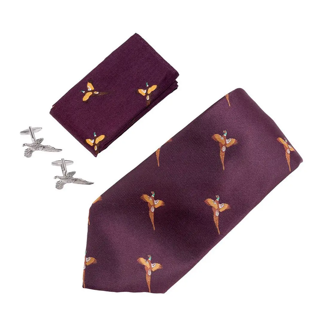 Jack Pyke Pheasant Tie, Hanky & Cufflinks Set