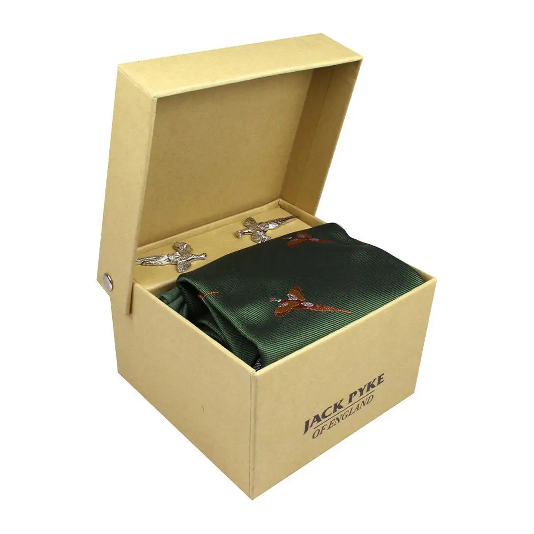 Jack Pyke Pheasant Tie, Hanky & Cufflinks Set - Image 2