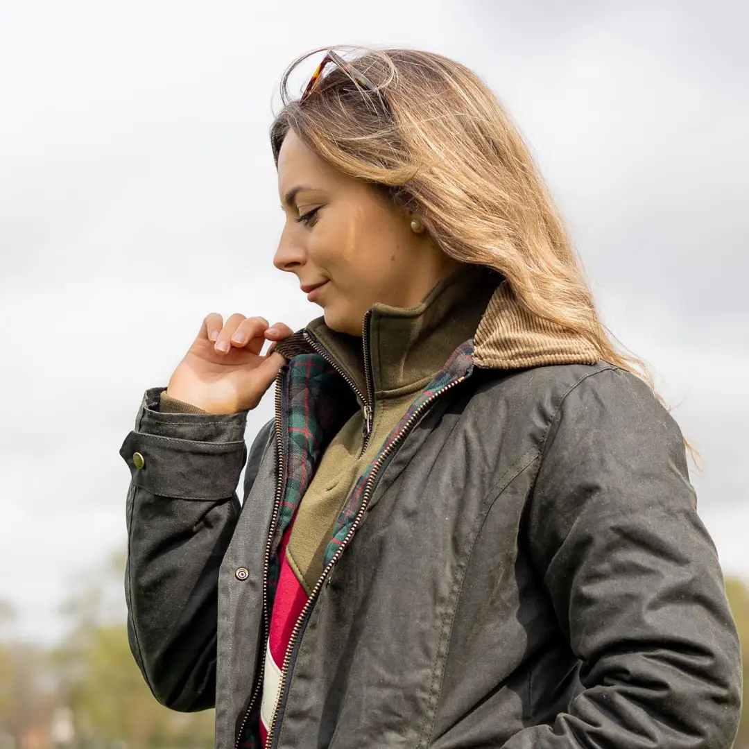 New Forest Ladies Longer Length Wax Jacket - Image 4