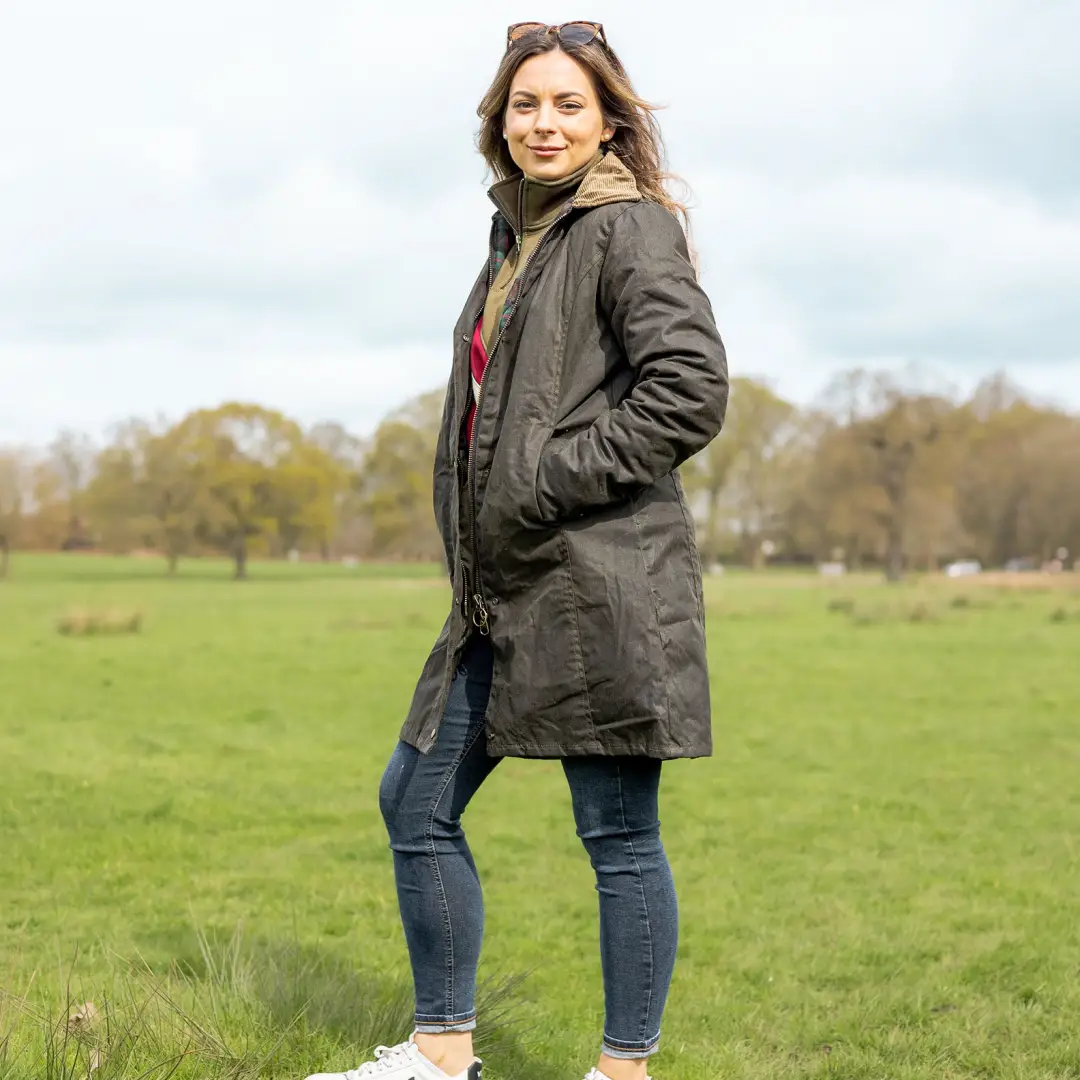 New Forest Ladies Longer Length Wax Jacket - Image 9