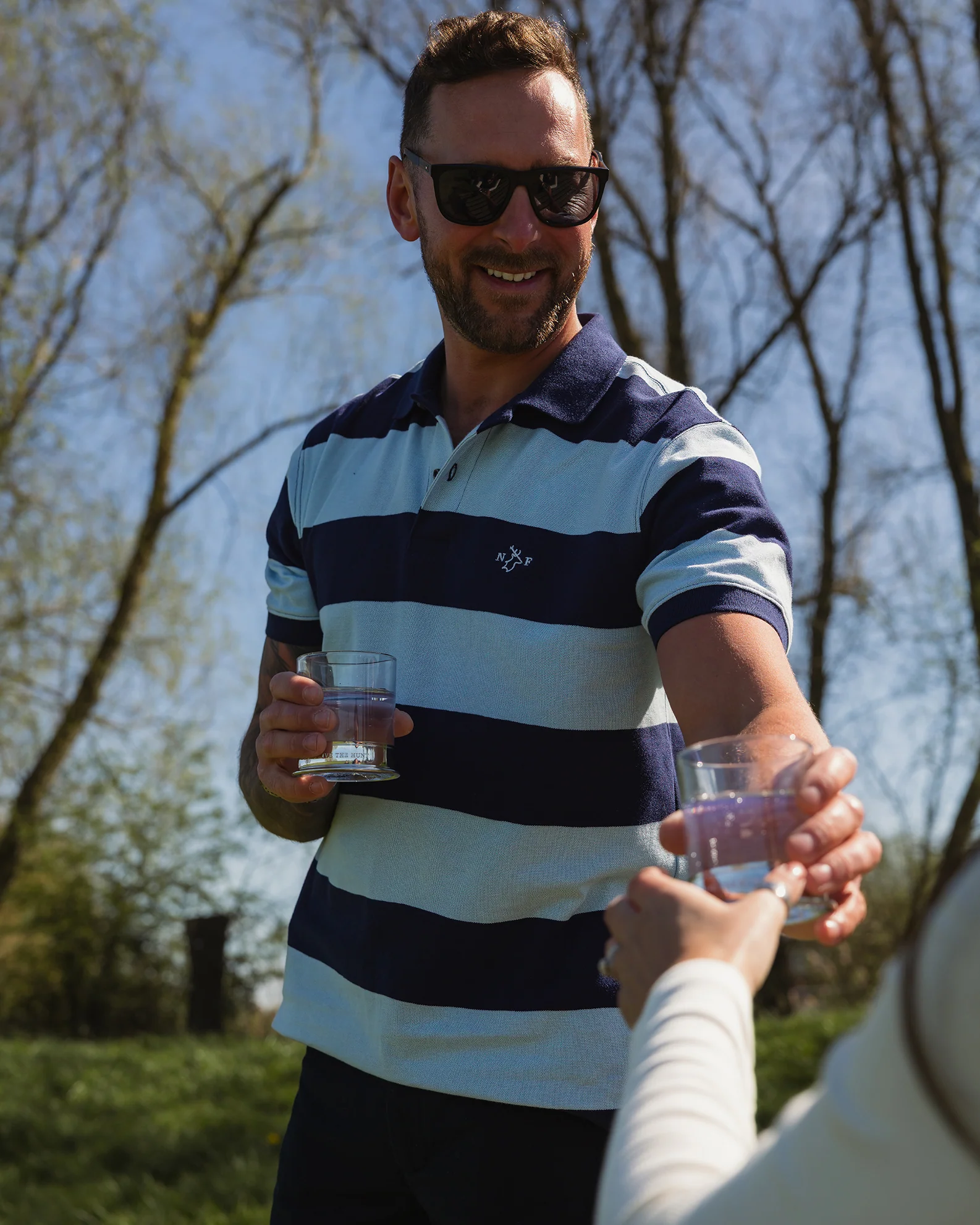 New Forest Striped Pique Polo Shirt - Image 2