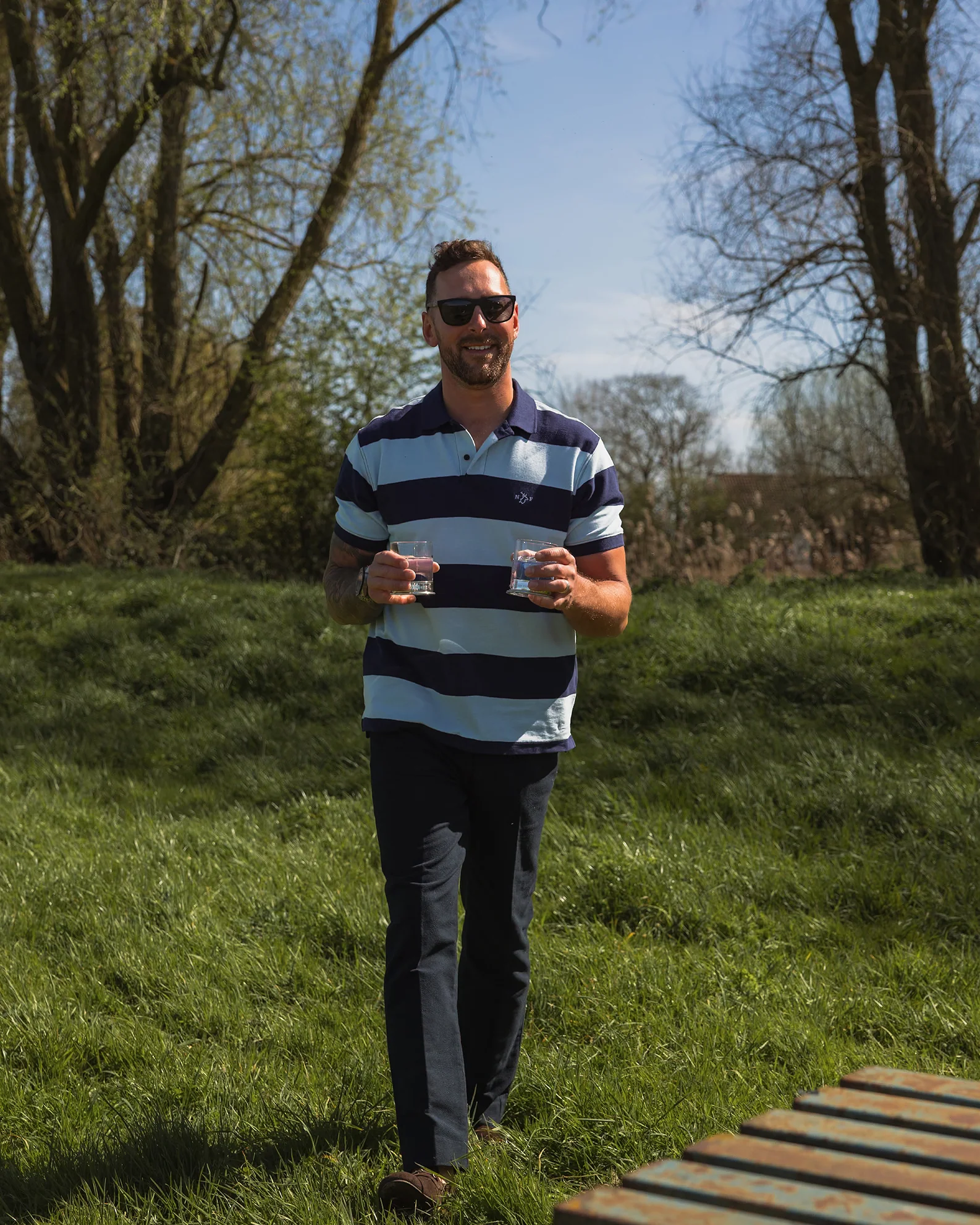 New Forest Striped Pique Polo Shirt - Image 4