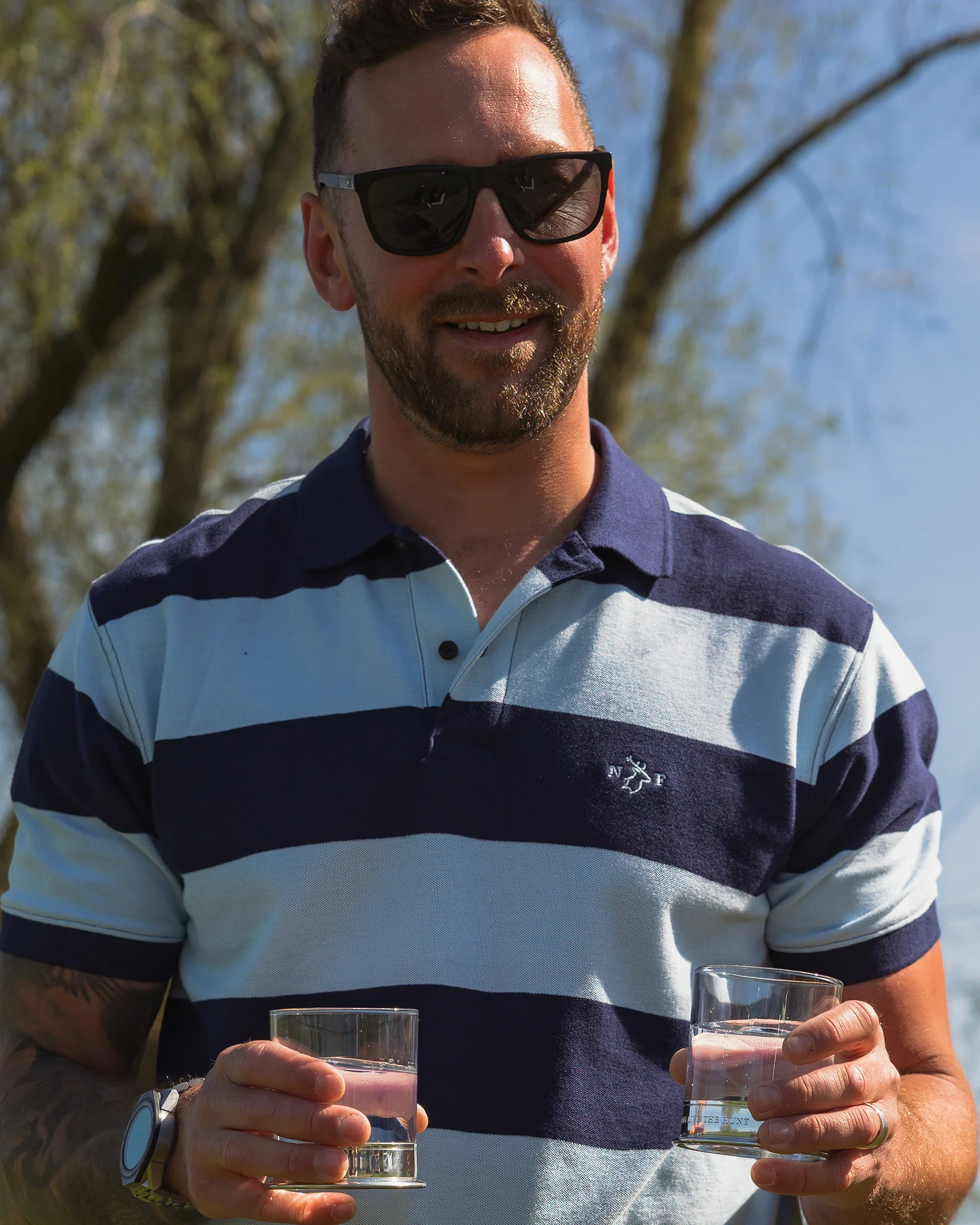 New Forest Striped Pique Polo Shirt - Image 6