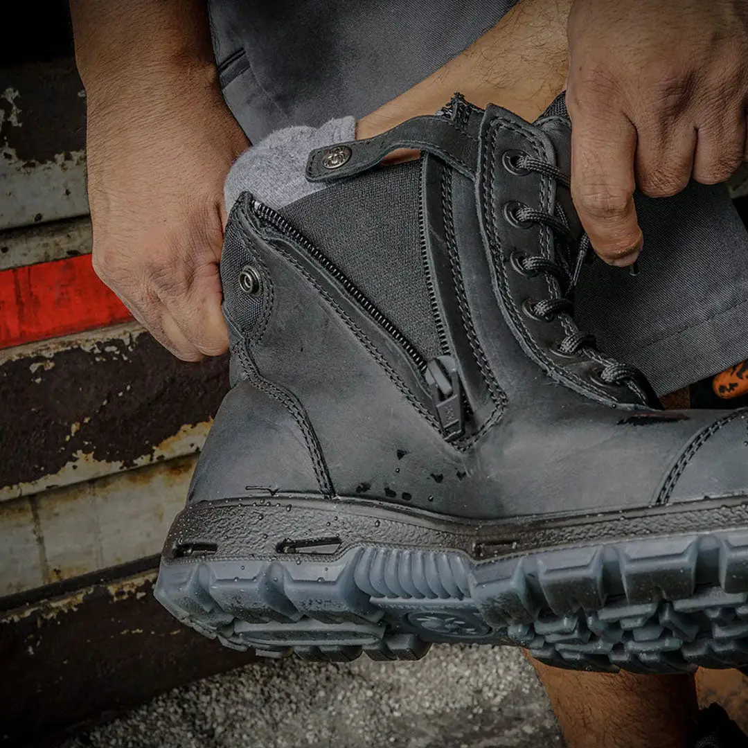 Redback Cobar Lace Zip up Safety Boots Black - Image 2