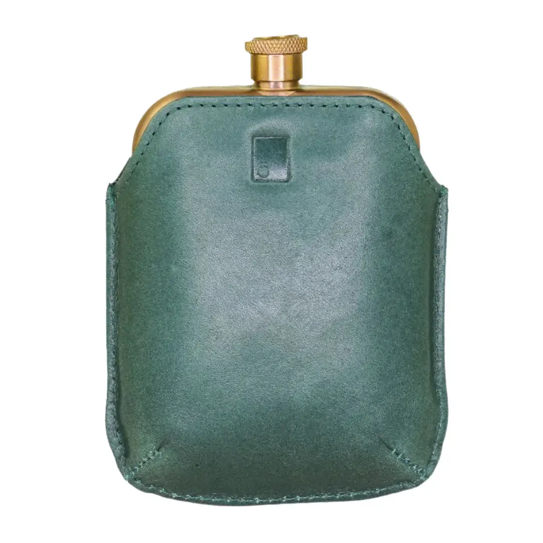 Sophos Colour Block Hip Flask with Leather Sleeve