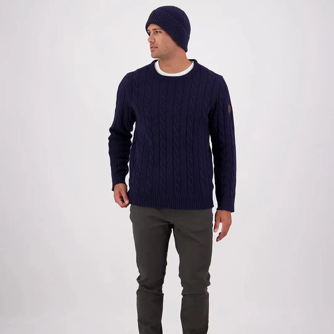 Swanndri Doncaster Mens Cable Knit Crew - Image 3