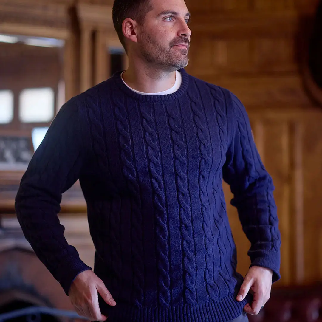 Swanndri Doncaster Mens Cable Knit Crew - Image 9