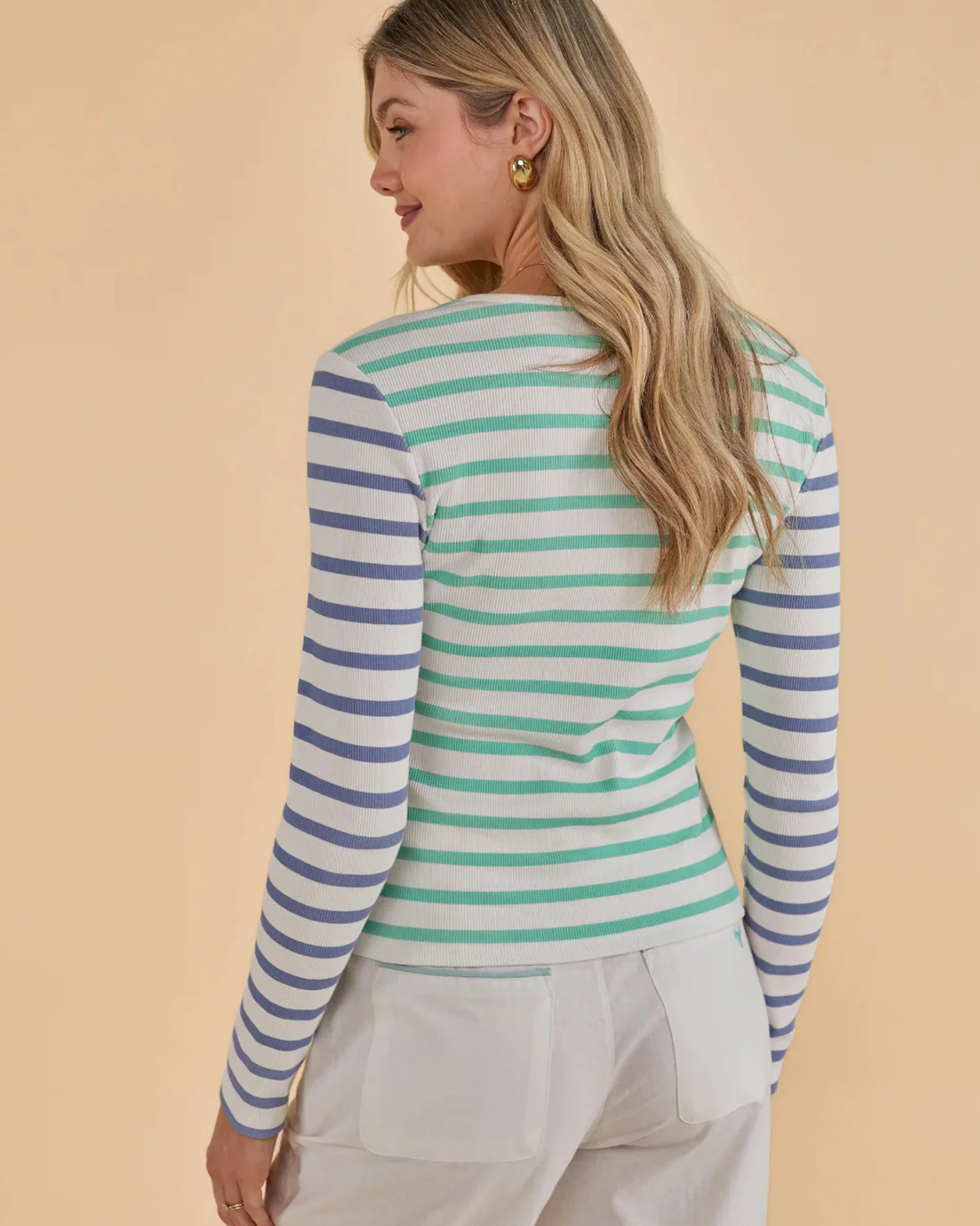 Whale of a Time Womens Henley Long Sleeve T-Shirt - Image 3