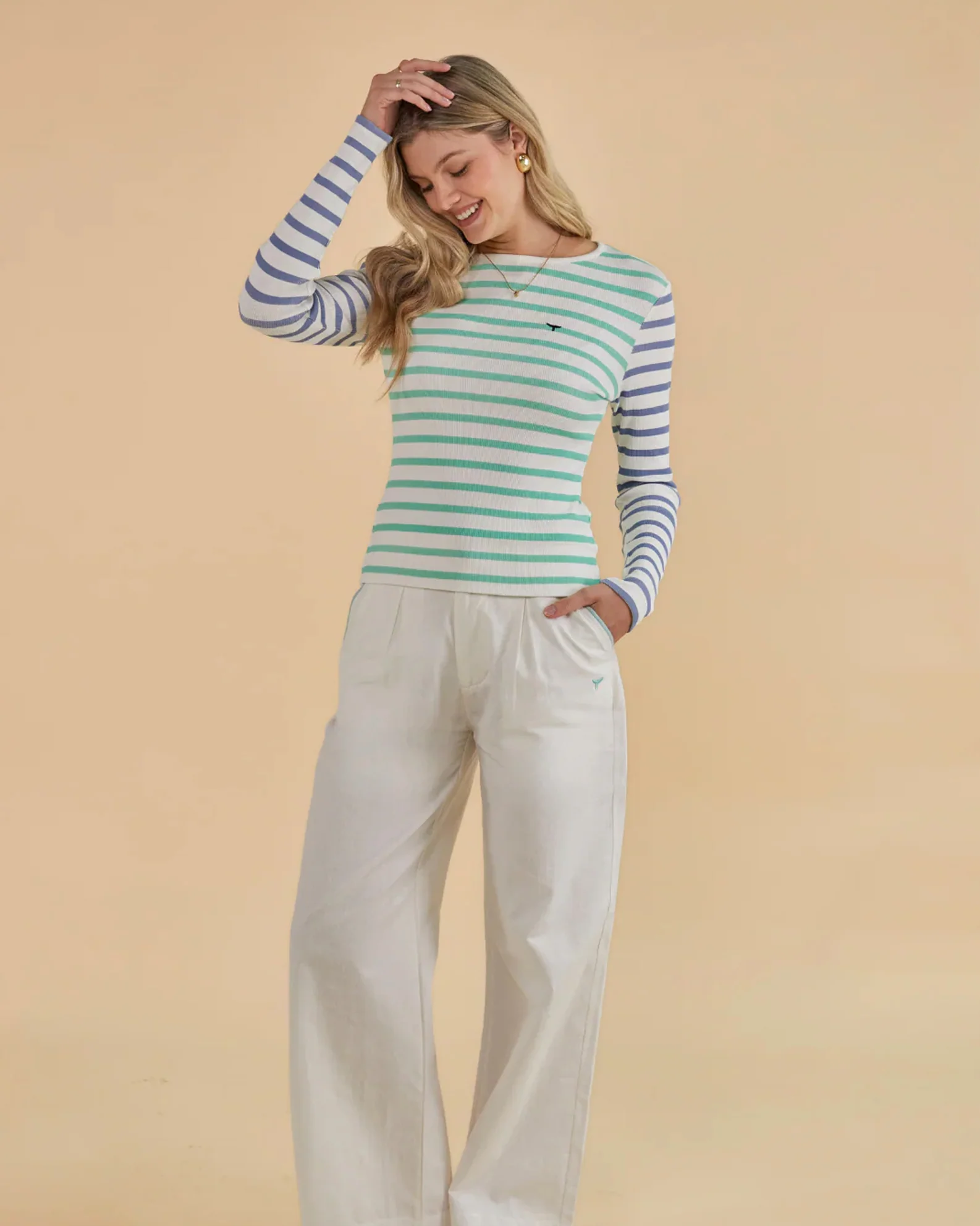 Whale of a Time Womens Henley Long Sleeve T-Shirt - Image 5