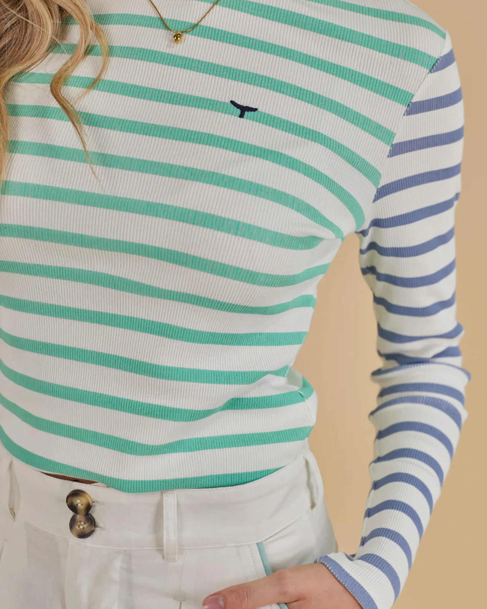 Whale of a Time Womens Henley Long Sleeve T-Shirt - Image 6