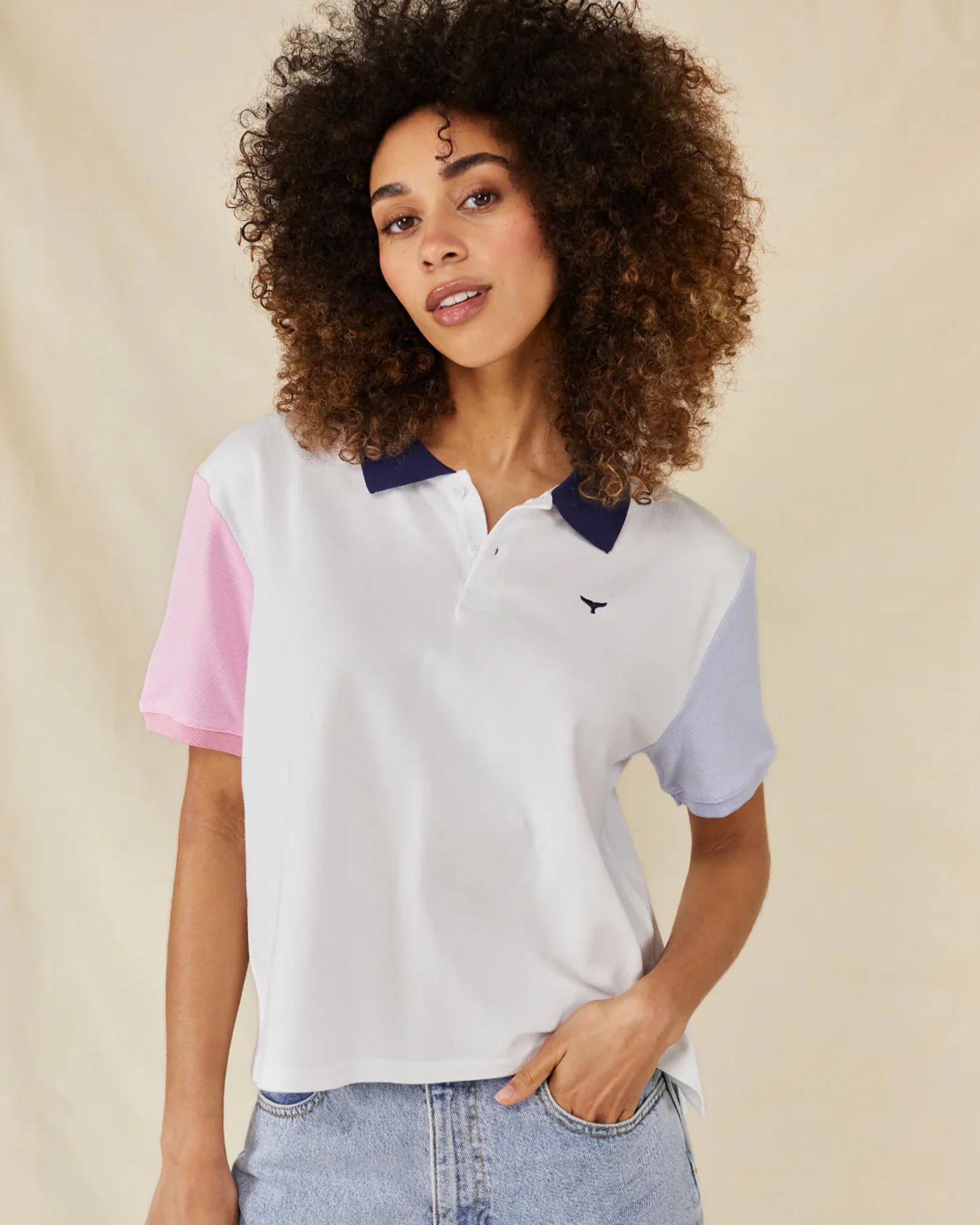 Whale of a Time Womens Polzeath Polo Shirt - Image 2